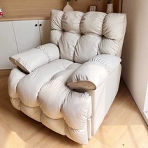 싱글 소파 의자 크림수면 거실 침실 흔들 의자, 라이트그레이전동좌식+회전81x91x95cm