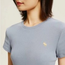 아베크롬비 앤 피치 A&F abercrombie 여성 골지 라운드 반팔