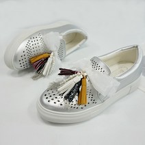 엣지걸슈즈303-A6 리본 태슬 장식 펀칭 슬립온 4cm