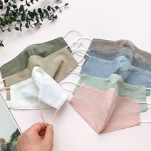 달라홈 여름용 린넨 면 마스크 메쉬 핑크 그레이 국내생산, 무지-화이트