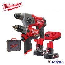 밀워키 충전 콤보세트 M12 FPP2B-602X (M12 CH M12 FPD) 12V 6.0Ah 배터리2개, 1개