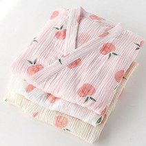 순면 샤워 가운 L + 전용파우치, 노랑, 1개