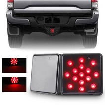 스모크 렌즈 15LED 브레이크 라이트 트레일러 히치 수신기 커버 Led 운전 후방 안개 램프 지프 픽업 트럭 SUV 유니버설 12V, 1x15LEDs Brake Light, CHINA