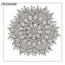압인기 인두 도장 실링왁스 스템프 Chzimade 만다라 패턴 폴리머 클레이 텍스처 실리콘 스탬프 시트 미술 공예 용품 키트 DIY 엠보싱 도자기 도구 10x10cm, 11.11