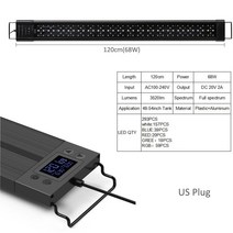 36 인치 48 인치 방수 타이머 내장 조광기 프로그래밍 가능 LED 어항 조명 수족관 램프, FG138-48inch US