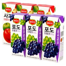 델몬트드링크 190ml (사과x32팩)   (포도x32팩), 1세트