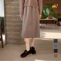 반에이크오 투투 모직 체크 스커트 OB0YSKME11Z