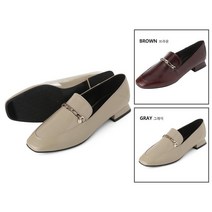 엘칸토GD80 [FW best loafer] 스퀘어토 여성 체인 로퍼 BR/GR LCWDD30U14C