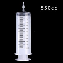 주사기 60-500ml 대용량 주사기 재사용 가능한 펌프 측정 및 호스 그리기 잉크 애완 동물 먹이기 자동차 액체 오일 접착제 도포기, 550cc, 호스 없이