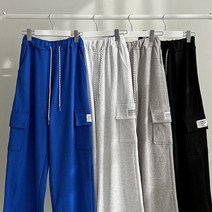 삐까삐까 와이드핏 패치 카고 바지 여성 빅사이즈 일자 밴딩팬츠