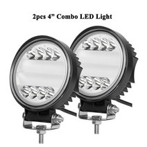 브로워 CREK-라운드 LED 램프 4 인치 12V 24V 제설차 작업 4x4 트랙터 조명 지게차 굴삭기 자동차 트럭 오프로드 포드 혼다 atv용, [01] 2pcs 4inch Lights