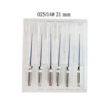 6Pcs 치과 엔도 경로 파일 NiTi 루트 운하 청소 로타리 도구 TF 시스템 악기 치아 Endodontic Autoclave, 01 025-14 21mm