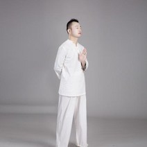 명상복 생활 수련 여성 남자 명상 다도 요가 의류, 색상1+L