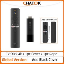 글로벌 버전 샤오미 미 TV 넷플릭스 구글 블루투스 스마트 안드로이드 2GB 8GB ROM, 없음, 10.EU Plug - Add Black Cover, 없음