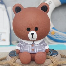 크리에이티브 큐티 캐릭터 저금통 저금통 에나멜 방패 걸즈데이 선물, 라지 브라운 베어스, 하나
