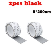 1+1 방충망 원단 현관 창문 미세 롤 모기장 미세먼지 시공 교체 5200cm 자체 접착 스크린 수리 패치 테이프 창 도어 스크린 안티 모기 파리 버그 그물 메쉬 깨진 수리, 2pcs-블랙