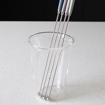 파스텔톤 손잡이 스텐 머들러 롱티스푼 커피젓기 스틱, 다크핑크