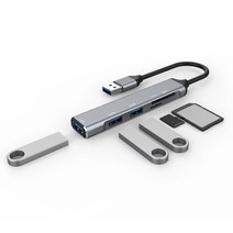 3 포트 USB 도킹 스테이션 허브 카드 리더기 c형 분배기 미니 2 in 1 Windows vist용 SD TF 마이크로, [02] Dual card gray TC