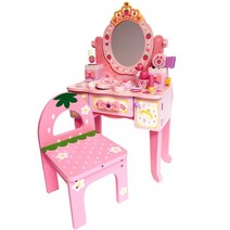 어린이 시뮬레이션 화장대 공주 화장품 테이블 보석 상자 나무 장난감 소녀 어린이 생일 선물 2-6 세 7, 4