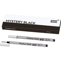 Montblanc 파인라이너 리필 (M) 미스터리 블랙 110149 - Montblanc 파인라이너 및 롤러볼 펜 리필 - 2 x 파이버 팁 펜 리필, Mystery Black_B