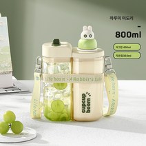 미토끼 트리탄 빨대컵 여 대용량 플라스틱 물컵 비주얼 여름 물컵, 색깔2, 800Ml
