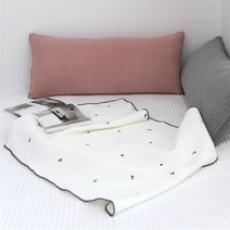 동광 스토리 순면 피그먼트 누빔 체리자수 멜로 스티치 이불겸 패드, 화이트