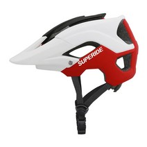 자전거 헬멧 superide 야외 dh mtb 자전거 헬멧 일체형 도로 산악 자전거 헬멧 초경량 레이싱 라이딩 사이클링 헬멧, 흰색 빨간색, 56-62cm