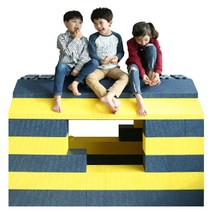 플레이 블럭 30EA 세트 소프트 빅 블록 어린이집 유치원 초등학교 교육 완구 교구, 그린_높은돌기(24개), 화이트_마감블럭(6개)