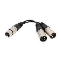 3 핀 XLR 여성 잭 듀얼 2 MALE 플러그 Y 스플리터 케이블 어댑터 코드 0.3m, 블랙, 30CM, PVC 구리