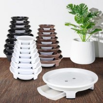 화분월드 고정식 서랍 원형 화분 받침대 모던 베이직, 스노우화이트