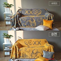 puildaug 사계절 유니버설 소파 커버 먼지 커버 전체 커버 현대 쿠션 간단한 담요 천 커버 천, 노란색회색참깨거리폴리에스테르코튼 90*90cm