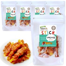 멍도락 국내산 소떡심치킨츄 강아지수제간식 소힘줄 스트레스 치아치석제거도움 오래먹는간식, 5개