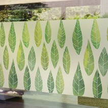칼라안개시트_빈티지 리프 패턴 01_A02_W90xH120cm 창문 용 스티커 선팅지 사무실 파는곳 유리 인쇄