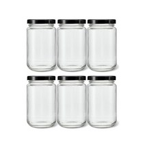 미르 M-glass 유리저장병 블랙 580g, 400ml, 6개입