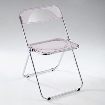 루나글램 투명의자 아크릴체어 미드센추리 접이식의자, 핑크