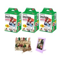 후지필름 인스탁스 미니필름 6팩(60장)+알파벳집게+포토액자