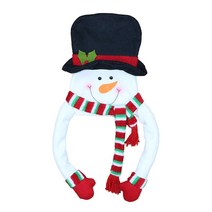 크리스마스 트리 토퍼 산타 클로스 눈사람 엘크 탑 포그거 겨울 원더 랜드, 하얀색