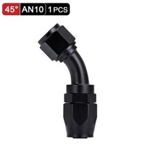 egr 밸브 검정색 AN6 8 10 스트레이트 45 90 도 오일 연료 스위블 호스 엔드 피팅 어댑터 키트 1 개, AN10 45 Degree Black