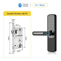 디지털 지문 인식 전자 도어락 새로운 h1 블루투스 지문 도어 잠금 ttlock 35, 6072 블랙
