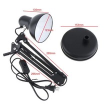 수입 스탠드 조명클램프가있는 홈 테이블 램프 유연한 책상 램프 다리 스윙 암 클램프 마운트 라이트 홈 오피스 스튜디오 연구를위한 검은 독서 등 가성비 스탠드 조명, 섀시 A 포함, EU 플러그