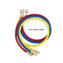 토르 게이지 냉매 에어컨 가스 주입기 ac 냉동 충전 호스 세트 hvac air sae, 1.8m