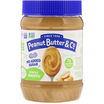 Peanut ButterCo Simply Smooth 땅콩 버터 스프레드 설탕 무첨가 454g16oz 2팩