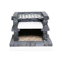 [리얼브릭] DIY 미니어처 BBQ 그릴 + 랜덤 강아지 피규어, 블랙 + 퍼피즈 1종
