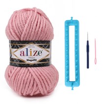 마마니트 알리제 슈퍼라나 메가필 니팅룸 목도리 DIY 세트, 161 베이비핑크, 1개