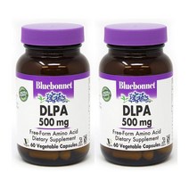 블루보넷 DL-페닐알라닌 500mg 60식물성캡슐 x 2통 (4개월분) DLPA, 60캡슐