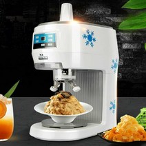 얼음 빙수기 빙삭기 분쇄기 자동 눈꽃 팥빙수 기계 가정용, 화이트