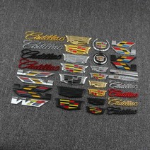 캐딜락 외제차로고 스티커 마크 실버 익스테리어 차량, 국내버전 V 로고 왼쪽 은색