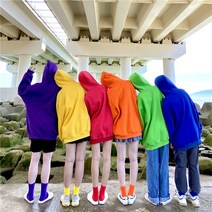 무지개 캔디 컬러 박스 후드티 베프룩 자매룩 우정룩 가족 휴양지 시밀러룩 트윈룩