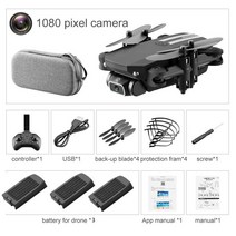 스파이 드론 아바타 농업용드론 잠수드론LS-MIN RC 미니 드론 4K 1080P HD 카메라 WiFi Fpv 공기 압력 고도, 19 1080P Black Bag 3B