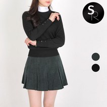 투엘라웨어 에버그린 여성 코듀로이 A라인 주름 골프 스커트